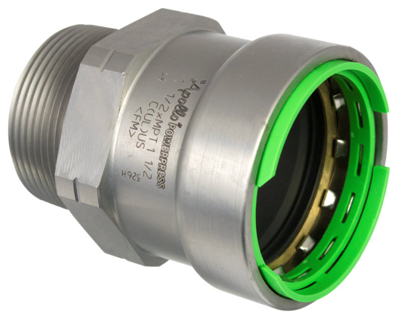 Image Male adapter PowerPress, carbon steel, EPDM, PxMPT, 1-1/2"